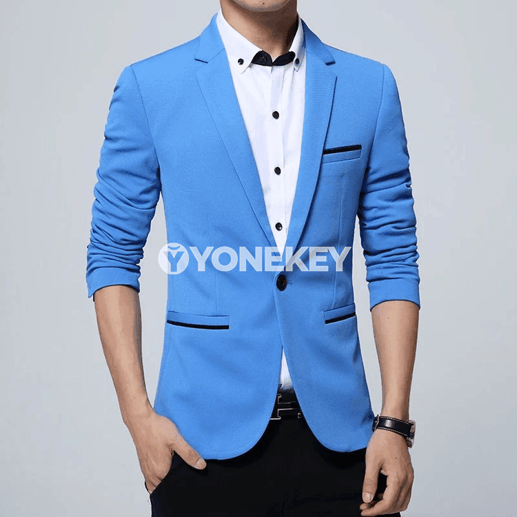Erkekler üçin slim fit resmi blazer — gündelik we toý üçin