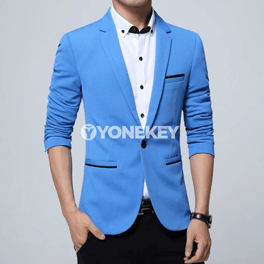 Erkekler üçin slim fit resmi blazer — gündelik we toý üçin