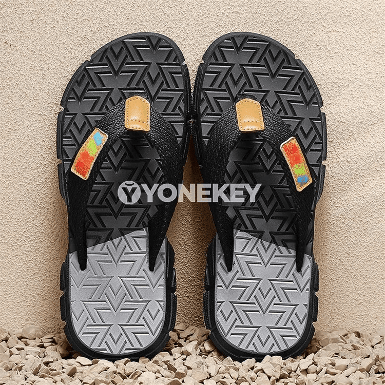 Erkekler üçin ýazlyk flip-flop şypbyklar, içerde we daşaryda