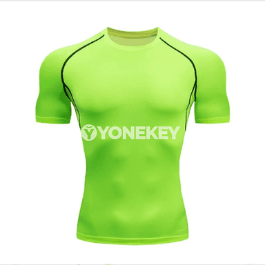 Erkekler üçin sport kompression futbolka, ýeňli ýeňil trening köýnegi