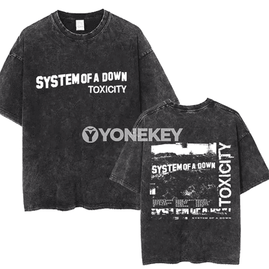 System of a Down Toxicity grafikal erkek köýnegi, oversize rock stil