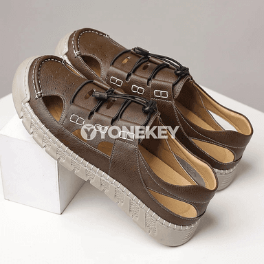 Erkekler üçin retro deri sandallar, tomusky rahat model