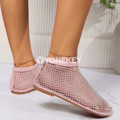 Zenanlar üçin tomusky mesh sandallar, ýeňil we amatly tekiz köwüş