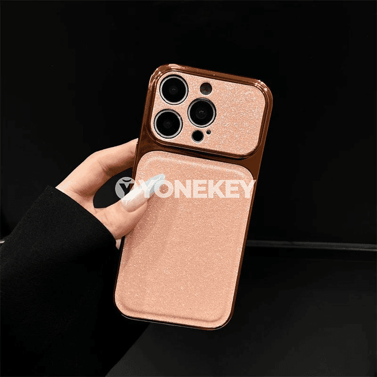 iPhone 13–17 Pro Max üçin glitter silikon gorag gapagy
