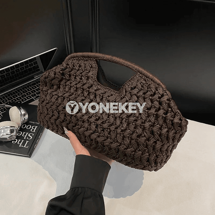 Zenanlar üçin tomuslyk halta sumka, ýeňil we moda rattan görnüşli