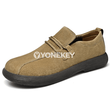 Hakyky deri erkekler üçin klassik loafers köwüşler, elde tikilen