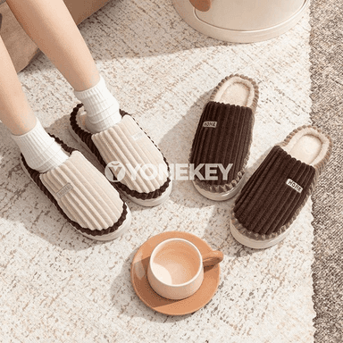 Zenan-erkekler üçin ýyly pagta öý şypbyklary, zolakly, süýşmeýän