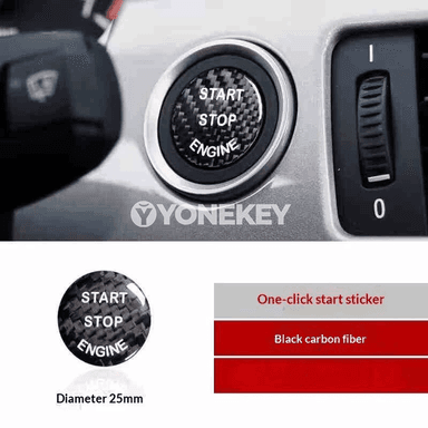 BMW 3 Series üçin start-stop düwmesi örtügi, 1 bölek karbon bezeg