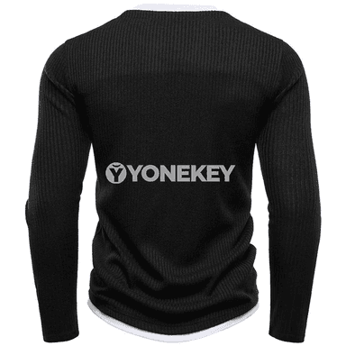 Erkekler üçin slim fit iki gatlakly ýarym zippersiz uzyn ýeňli futbolka