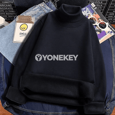 Erkekler üçin ýyly turtlenek pulower, ýumşak içki gatlakly gündelik model