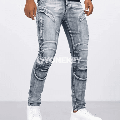 Motosikl üçin erkek jeans, tomusda sürmek üçin ýeňil balak