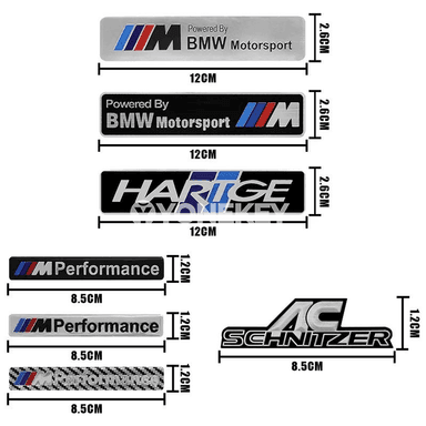 BMW üçin 3D alýumin kuzow we bagaj nyşan stickerleri