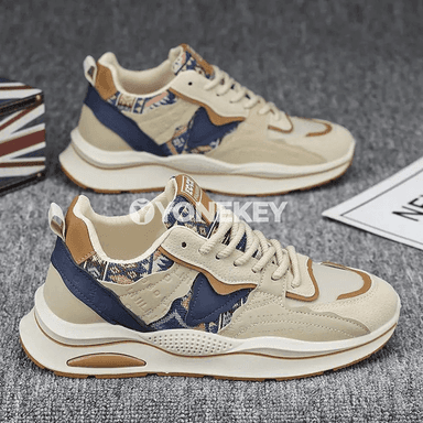 Erkekler üçin etnik patchwork platform krasowkalar, ýeňil we amatly