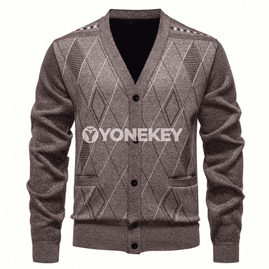 Erkekler üçin düwmejikli ýyly cardigan switer