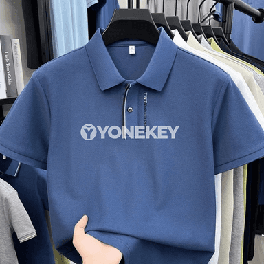 Erkekler üçin ýeňil, dem alyşly tomus polo futbolka