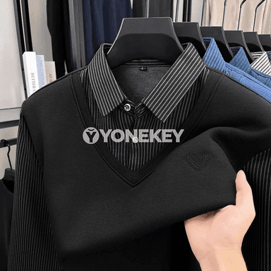 Erkekler üçin ýyly, ýumşak polo köýnek, güýz-gyş üçin