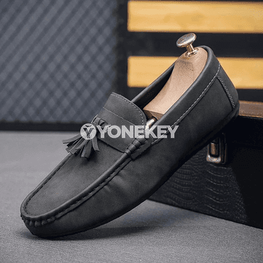 Erkekler üçin zamana laýyk zamşa loafers, rahat gündelik köwüşler