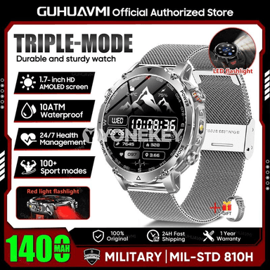 GUHUAVMI AK106 1400 mAh sport akylly sagady, LED çyraly we jaňly