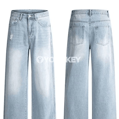 Erkekler üçin giň kesimli gündelik jeans jalbar