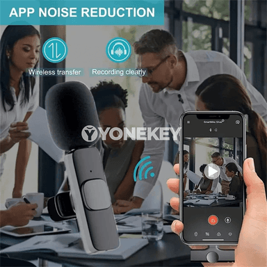 Lenovo simsiz mini lavalier mikrofony, ýazgy we live üçin
