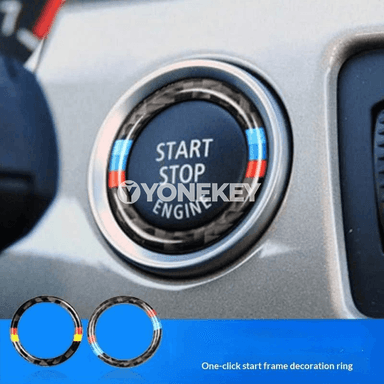 BMW 3 Series üçin start-stop düwmesi örtügi, 1 bölek karbon bezeg