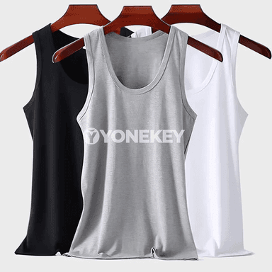 6 sany erkekler üçin pagta sport maýkasy, ýeňsiz, ýeňil