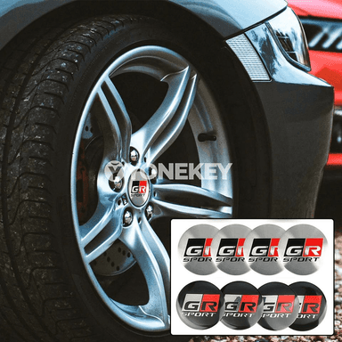 Toyota üçin 56/60 mm tigir merkez stikeri, GR Sport hub cap bezegi