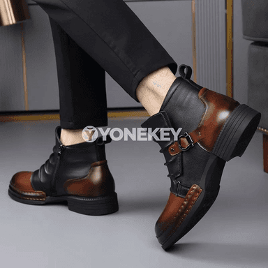 Erkekler üçin hakyky deri gyş ädikleri, ýyly içlikli retro stil