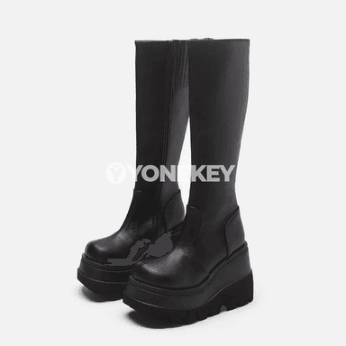 Zenanlar üçin ýokary platformaly dizenli uzyn ädikler, motorcycle stil