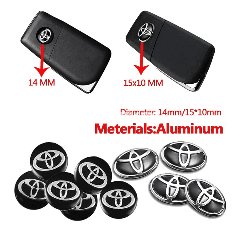 Toyota üçin 5/10 sany metal açar logotip stikeri