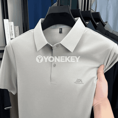 Erkek polo futbolka, gysga ýeňli, ýeňil we amatly
