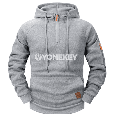 Erkekler üçin ýyly kapýuşonly fermuarly fleýs pulyower, S-XXXL