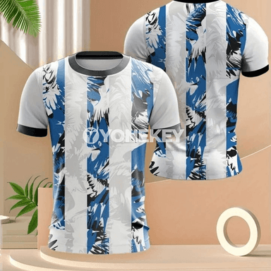 Erkekler üçin ýazky sport futbolkasy, çalt gurajak gysga ýeňli 3D çaply
