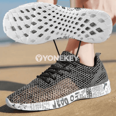 Erkekler üçin tomusky dem alýan mesh sport köwüşleri, ýeňil gündelik model