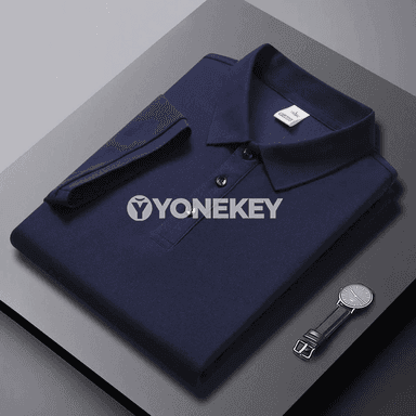 Erkekler üçin klassiki polo köýnek, gysga ýeňli, gündelik stil