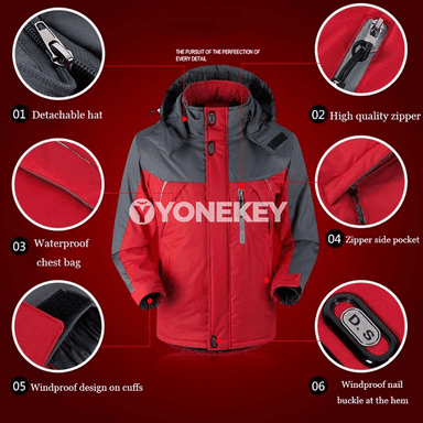 Erkekler üçin ýyly gyş penjek, kapşonly, çydamly we rahat model