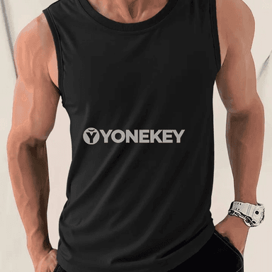 Erkekler üçin ýeňil sport tank-top, dem alýan maýka