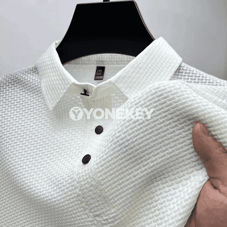 2026 täze erkekler üçin ýeňil, tiz gurýan ice silk polo köýnek