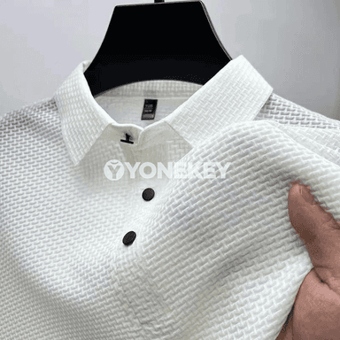 2026 täze erkekler üçin ýeňil, tiz gurýan ice silk polo köýnek