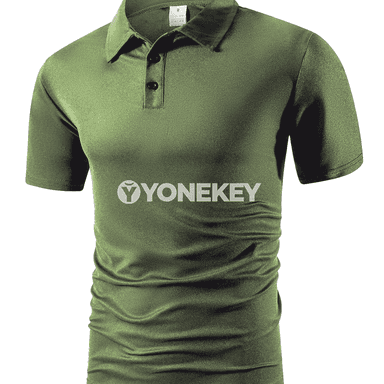 Erkekler üçin ýeňil, dem alýan polo futbolka, gysga ýeňli