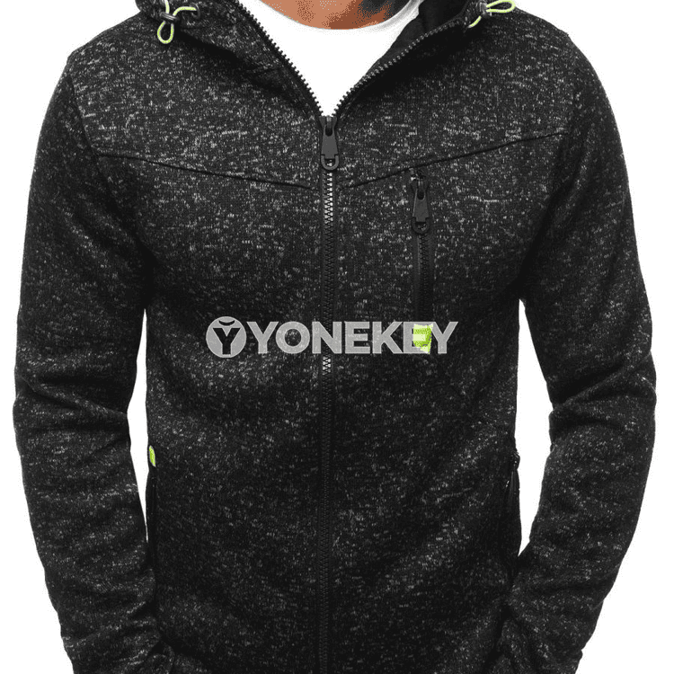 Erkekler üçin fermuarly ýyly sport hoodie kardigan