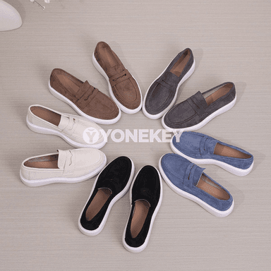 Zenanlar üçin ýaz-güýz klassik loafers, rahat we ýeňil