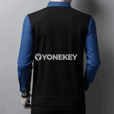 Erkekler üçin ýazgyly uzyn ýeňli polo futbolka, gyrlyşmaga garşy