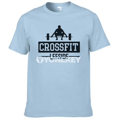 Crossfit üçin erkekler weki, ýazlyk pagta futbolkasy