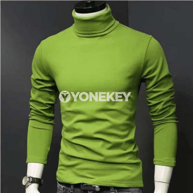 Erkekler üçin gyş turtlenek switeri, ýyly, elastik, uzyn ýeňli