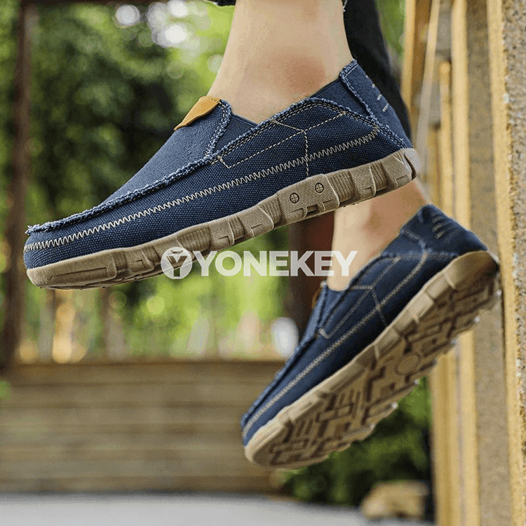 Erkekler üçin ýeňil kanwa sport aýakgaplar, dem alýan slip-on