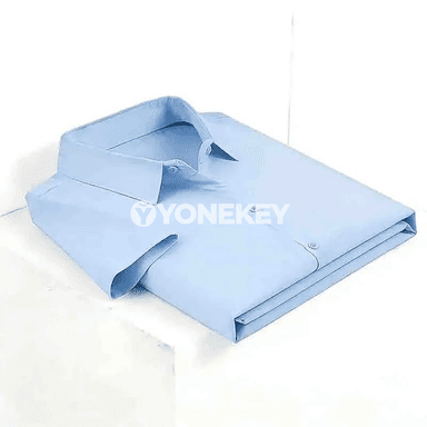 Erkekler üçin ýeňil tealy gysga ýeňli klassik köýnek, slim fit