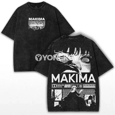 Chainsaw Man Makima gysga ýeňli ýaz futbolkasy, uniseks