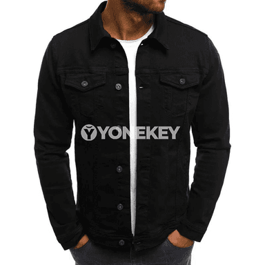 Erkekler üçin ýeňil jyns eňňitli jacket, ýaz-güýz üçin gündelik stil