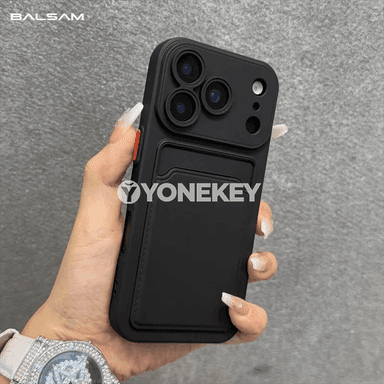 iPhone üçin ýumşak silikon gap - kartoçka goýulýan berk örtük
